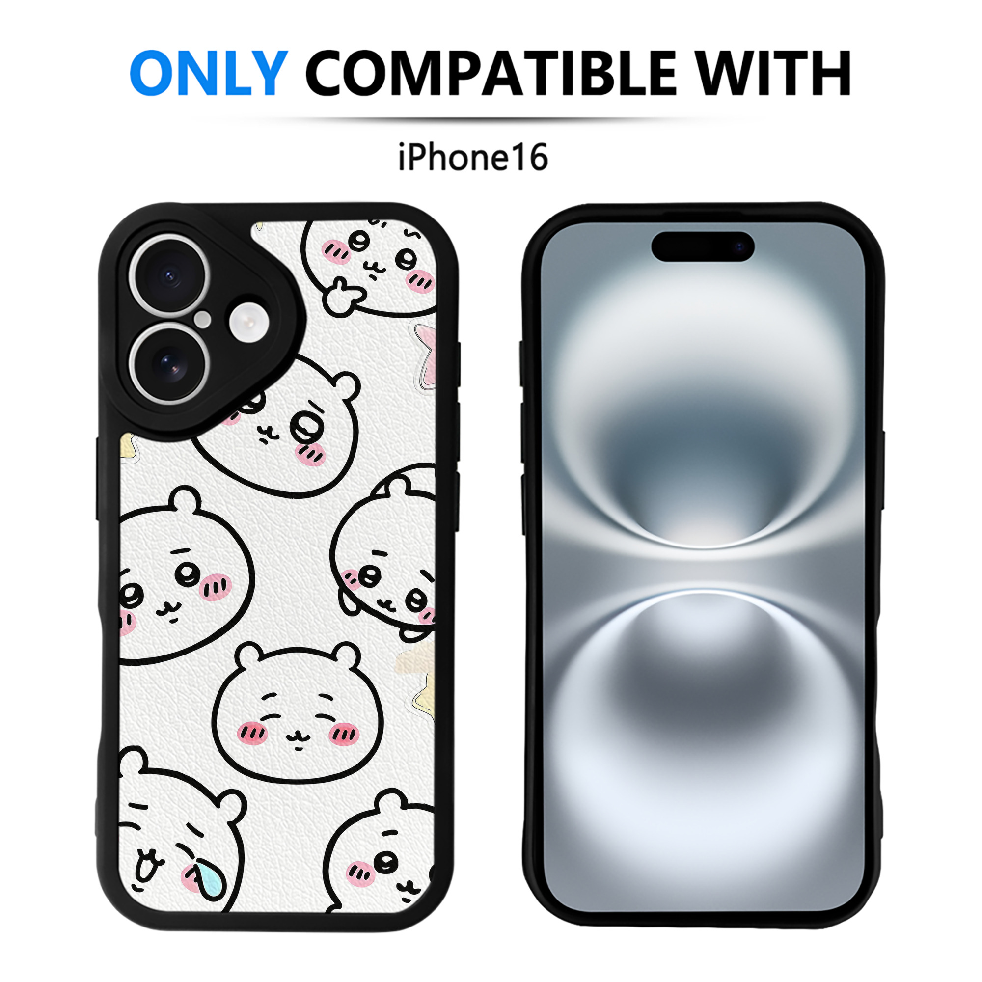 （画像用） ちいかわ Chii-kawa 【iPhone 16シリーズ対応】シリコンスマホケース（レザー調） 材質：シリコン
